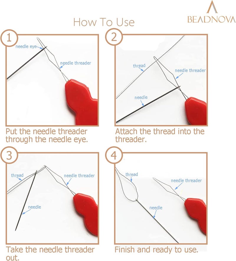 BEADNOVA Embroidery Needle Threader Tool 5pcs Plastic Wire Loop Sewing Machine Needle Threader for Hand Sewing Cross Stitch Craft Knitting Quilting (5pcs, Mix Colors) - Image 4